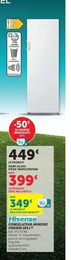 Super U Hisense Congélateur Armoire offre