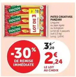 Super U PATES CREATIVES PANZANI offre