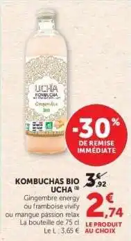 Super U Kombuchas Bio Ucha offre