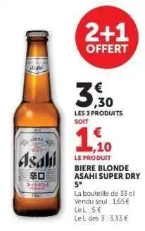 Super U Biere Blonde Asahi Super Dry 5° offre