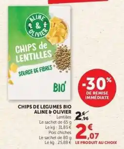 Super U Chips de Légumes Bio Aline & Olivier offre
