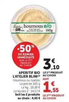 Super U HOUMOUS BIO L'ATELIER BLINI offre
