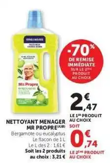 Super U NETTOYANT MÉNAGER MR PROPRE offre
