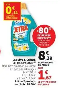 Super U LESSIVE LIQUIDE XTRA EVASION offre