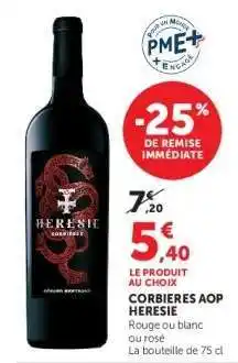 Super U CORBIERES AOP HERESIE offre
