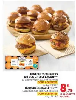 Super U MINI CHEESEBURGERS OU DUO CHEESE BACON offre