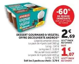 Super U Dessert Gourmand & Végétal Offre Découverte ANDROS offre