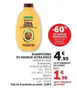 Super U Shampooing ou Masque Ultra Doux offre