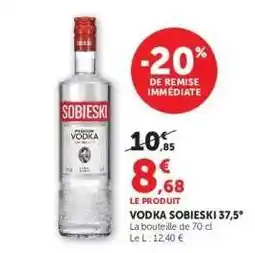 Super U Vodka Sobieski 37,5° offre
