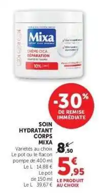 Super U Soin Hydratant Corps Mixa offre