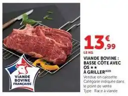 Super U Viande Bovine : Basse Côte** Avec Os offre