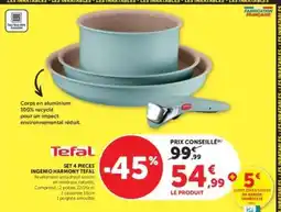 Super U TEFAL SET 4 PIECES INGENIO HARMONY TEFAL offre