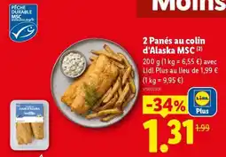 Lidl 2 Panés au colin d'Alaska MSC offre