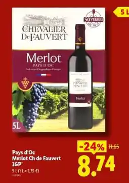 Lidl Pays d'Oc Merlot Ch de Fauvert IGP offre