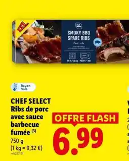 Lidl CHEF SELECT Ribs de porc avec sauce barbecue fumée offre