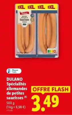Lidl DULANO Spécialités allemandes de petites saucisses offre