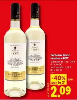 Lidl Bordeaux Blanc moelleux AOP offre