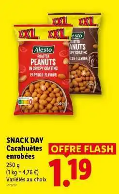 Lidl SNACK DAY Cacahuètes enrobées offre