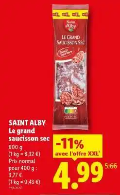 Lidl SAINT ALBY Le grand saucisson sec offre