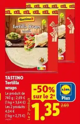 Lidl TASTINO Tortilla wraps offre