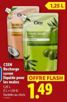 Lidl CIEN Recharge savon liquide pour les mains offre