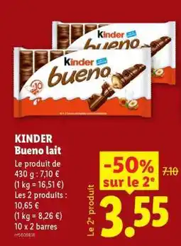 Lidl Kinder Bueno Lait offre
