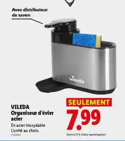 Lidl VILEDA Organiseur d’évier acier offre