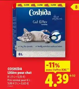 Lidl COSHIDA Litière pour chat offre