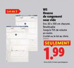 Lidl W5 Housse de rangement sous vide offre