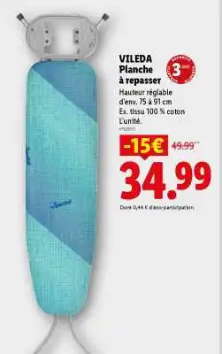 Lidl VILEDA Planche à repasser offre