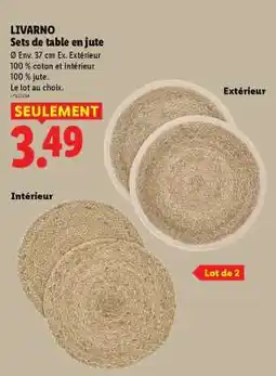 Lidl LIVARNO Sets de table en jute offre