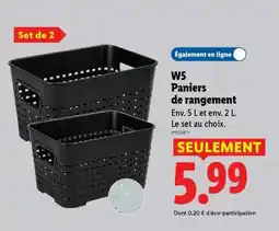 Lidl W5 Paniers de rangement offre