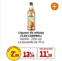 Coccinelle Express CLAN CAMPBELL Liqueur de whisky offre