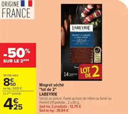 Carrefour Magret séché lot de 2 labeyrie offre