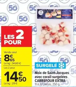 Carrefour Noix de saint-jacques avec corail surgelées carrefour extra offre