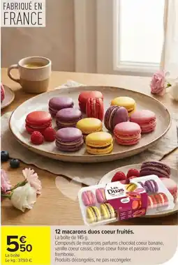 Carrefour 12 macarons duos coeur fruités offre