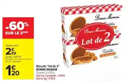 Carrefour Biscuits lot de 2 bonne maman offre
