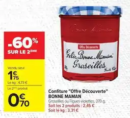 Carrefour Confiture offre découverte bonne maman offre