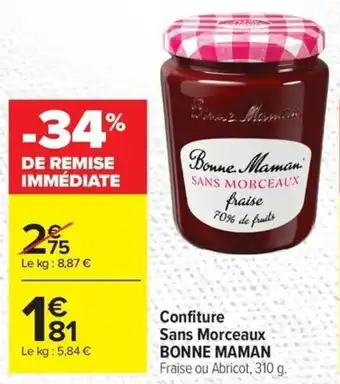 Confiture sans morceaux bonne maman