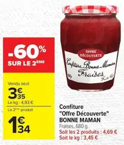 Carrefour Confiture offre découverte bonne maman offre