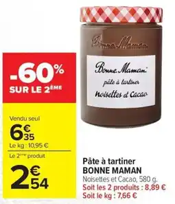 Carrefour Pâte à tartiner bonne maman offre