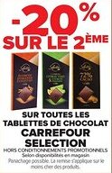 Carrefour Sur toutes les tablettes de chocolat carrefour selection offre