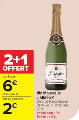 Carrefour Vin mousseux j.kieffer offre