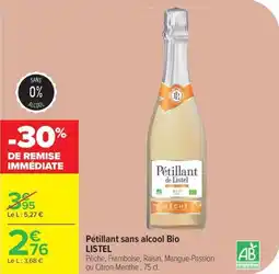 Carrefour Pétillant sans alcool bio listel offre