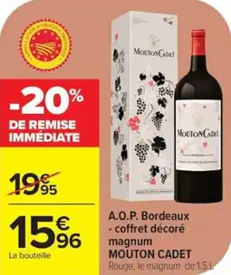 Carrefour A.o.p. bordeaux coffret décoré magnum mouton cadet offre