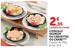 U Express Coquille saumon ou crevettes ou crabe offre