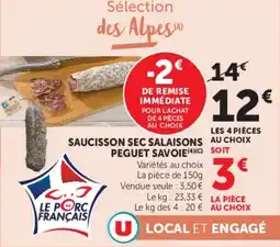 U Express Saucisson sec salaisons peguet savoie offre