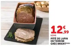 U Express Pâté de lapin en terrine grès brient offre