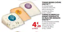 U Express Tomme brebis chèvre onetik offre
