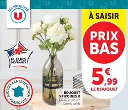 U Express Bouquet 5 pivoines u offre